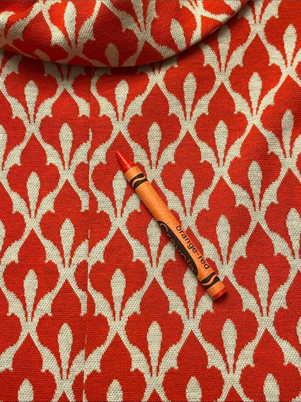 Tyler Boe Kristen Knit Shift Dress with Orange and White Mod Pattern- size M - Picture 8 of 8